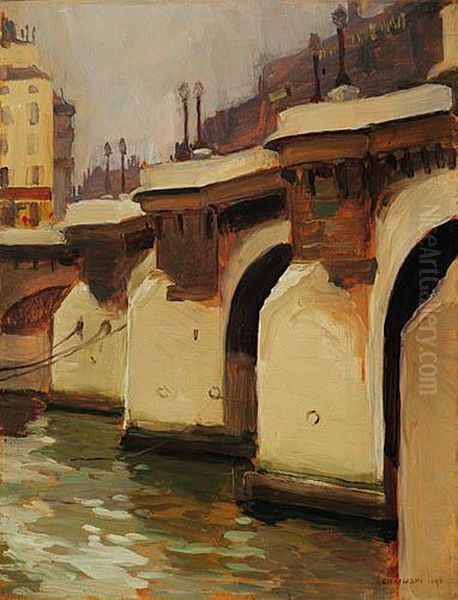 Widok Pont Neuf W Paryzu 1893 R. Oil Painting by Aleksander Gierymski