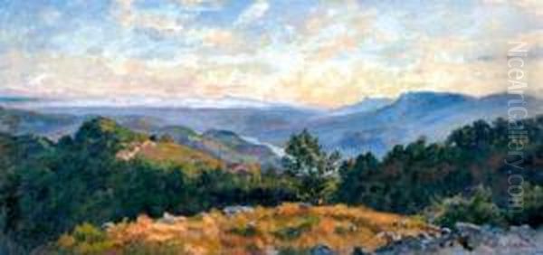 Vallee Du Var Oil Painting by Leon Giffard