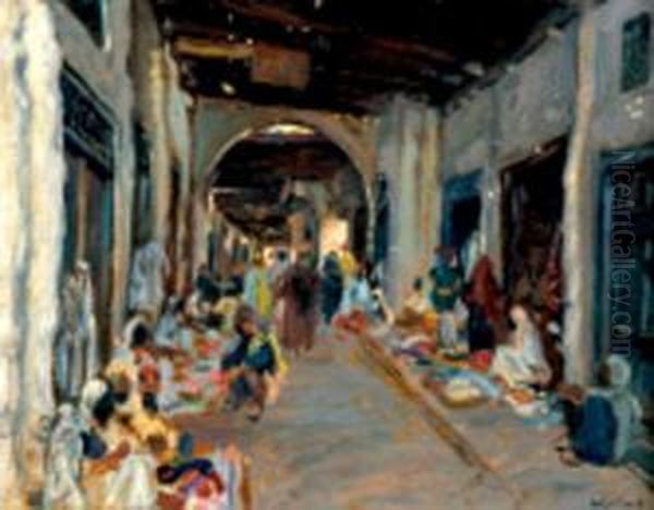 Souk Des Femmes Oil Painting by Leon Giffard