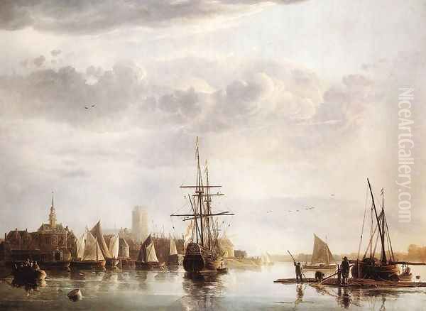 View of Dordrecht, c. 1655 Oil Painting by Aelbert Cuyp