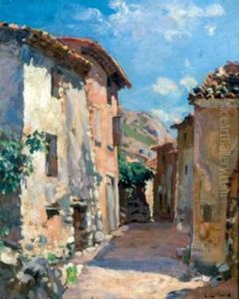 Rue De Village Oil Painting by Leon Giffard