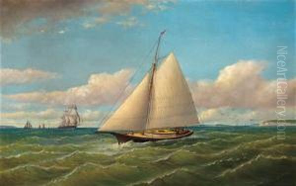 Ships Off Gay Head Oil Painting by Charles Henry Gifford