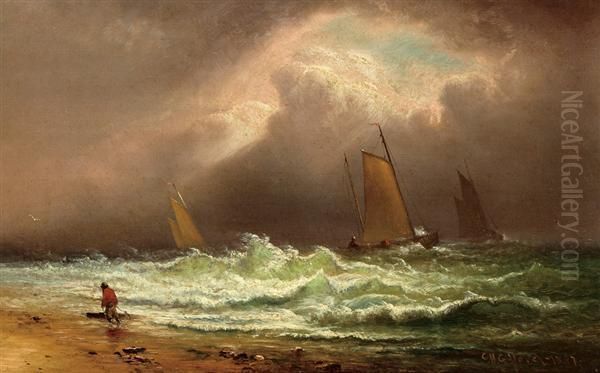 Crashing Waves Oil Painting by Charles Henry Gifford