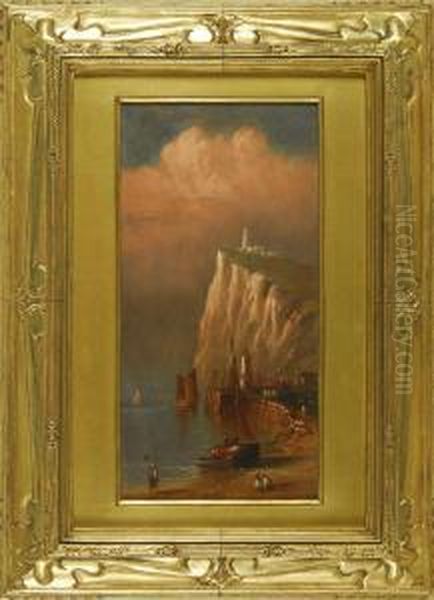 Cliff-side Lighthouse Oil Painting by Charles Henry Gifford