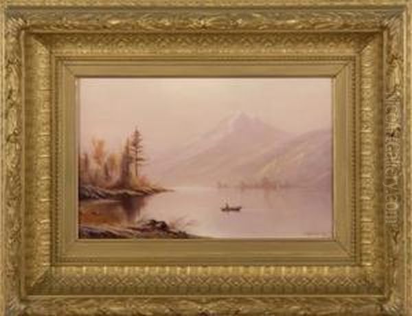 Lake And Mountain In Autumn Oil Painting by Charles Henry Gifford