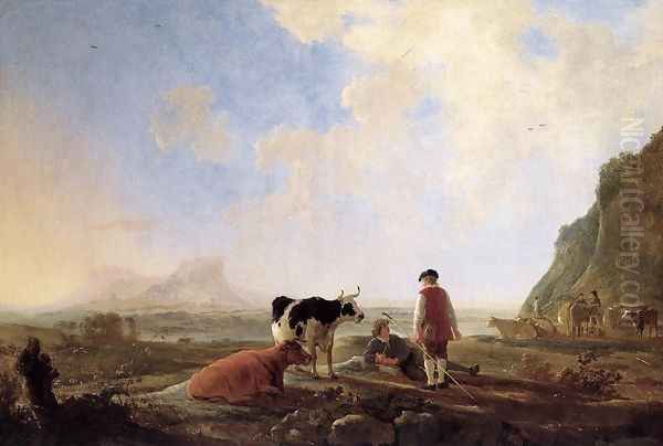 Herdsmen with Cows Oil Painting by Aelbert Cuyp