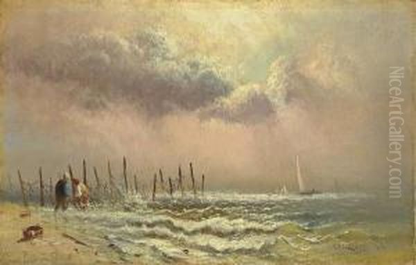 Setting Up The Nets Oil Painting by Charles Henry Gifford