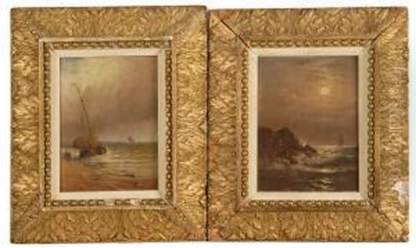 Pair Of Coastal Scenes Oil Painting by Charles Henry Gifford