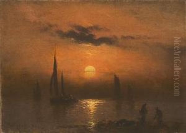 Sunset Sail Oil Painting by Charles Henry Gifford