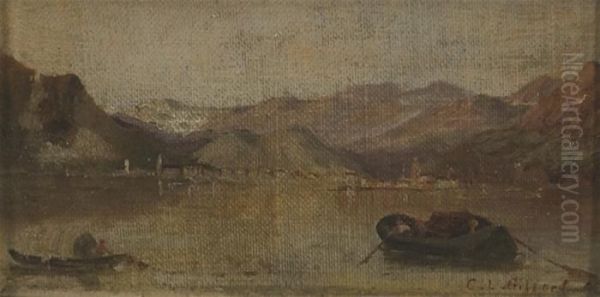 Lake Scene, Possiblelake Como Oil Painting by Charles Henry Gifford