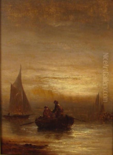 Back To Shore Oil Painting by Charles Henry Gifford