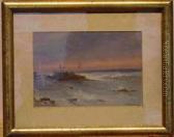 Choppy Water, Possibly Niagara, New York Oil Painting by Charles Henry Gifford