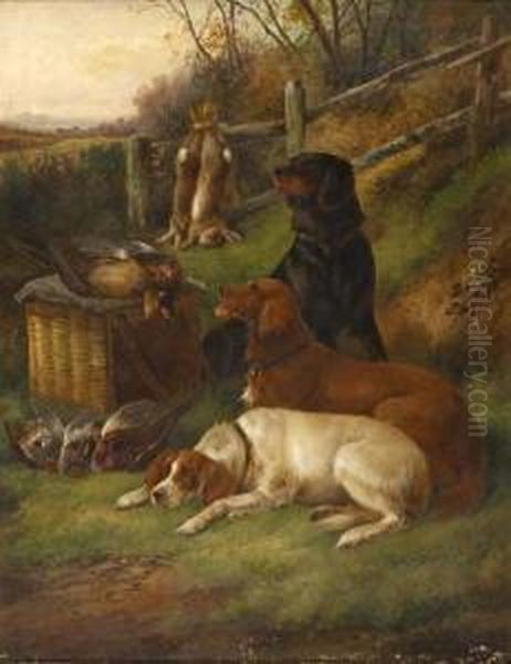 After The Hunt Oil Painting by John Gifford