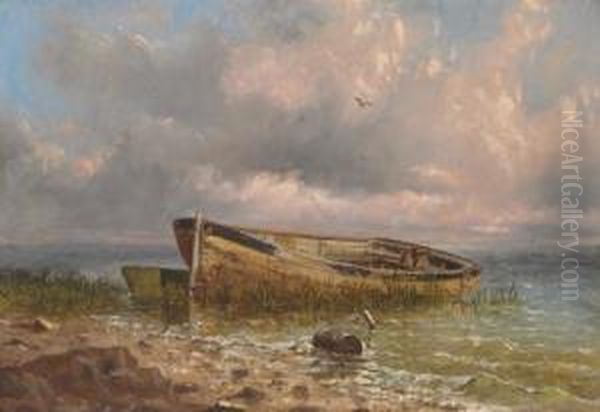 Boat On A Beach Oil Painting by Robert Swain Gifford