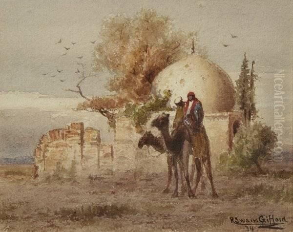 Camels Near A Mosque Oil Painting by Robert Swain Gifford