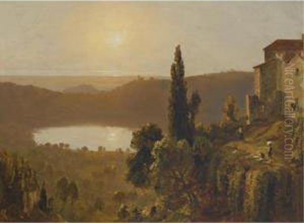 Lake Nemi Oil Painting by Sanford Robinson Gifford