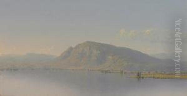 On The Hudson River Oil Painting by Sanford Robinson Gifford