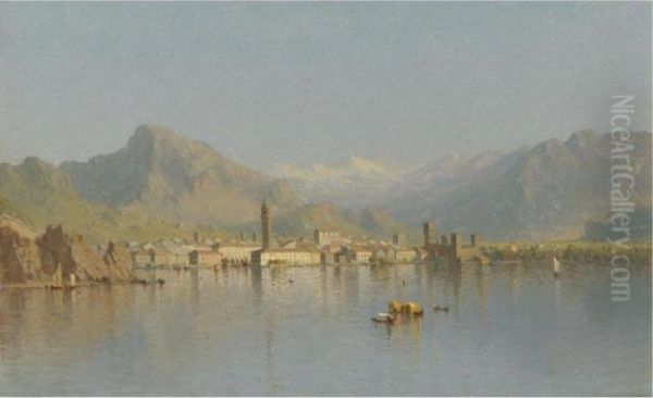 Riva - Lago Di Garda Oil Painting by Sanford Robinson Gifford