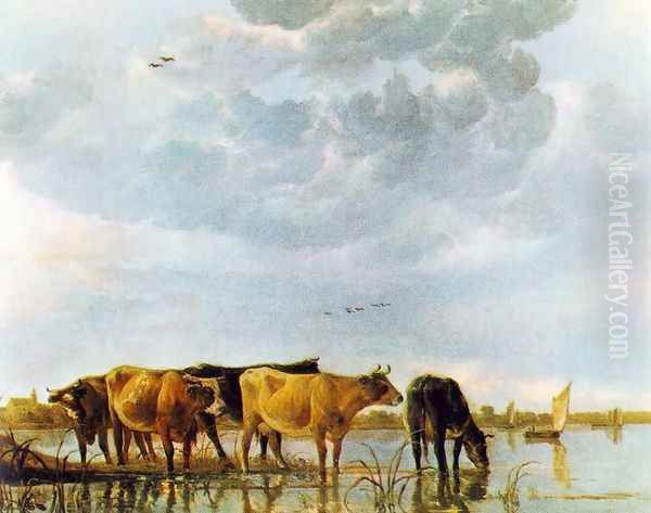 Cows in the Water Oil Painting by Aelbert Cuyp