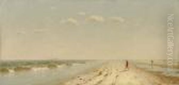 Fire Island Beach Oil Painting by Sanford Robinson Gifford