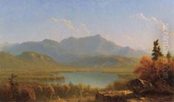 Mote Mountain From Echo Lake, New Hampshire Oil Painting by Sanford Robinson Gifford