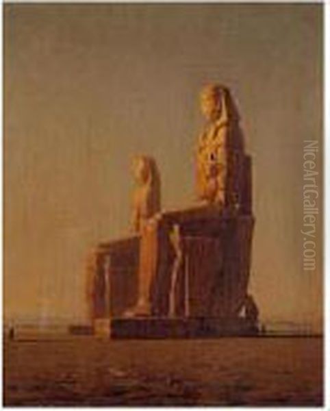 The Statues Of Memnon, At Thebes Oil Painting by Sanford Robinson Gifford