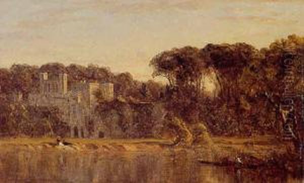 A Sketch Of Guy's Cliff, Near Warwick Oil Painting by Sanford Robinson Gifford