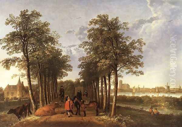 The Avenue at Meerdervoort 1650-52 Oil Painting by Aelbert Cuyp