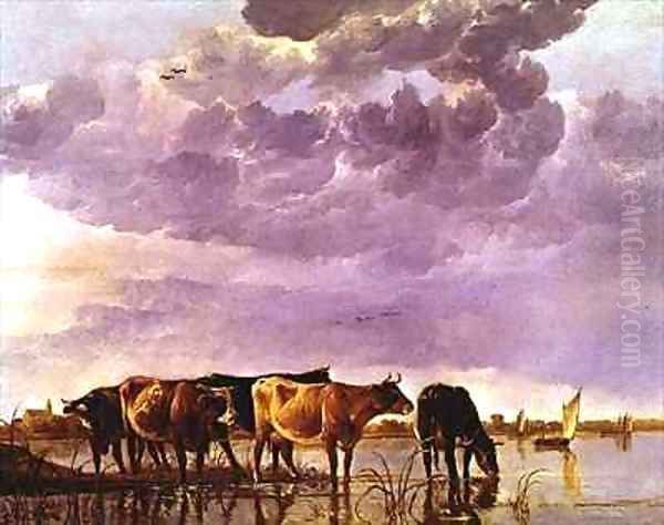 Cows in the Water 2 Oil Painting by Aelbert Cuyp