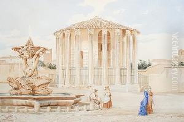 Tempio Di Vesta, Roma Oil Painting by Roberto Gigli