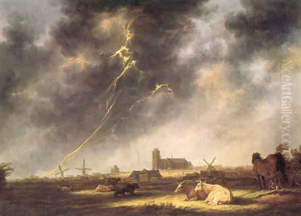 Thunderstorm over Dordrecht Oil Painting by Aelbert Cuyp