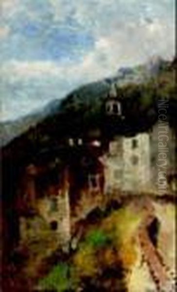 Scorcio Di Paese Oil Painting by Eugenio Gignous