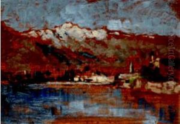 Paesaggio Con Lago Oil Painting by Eugenio Gignous