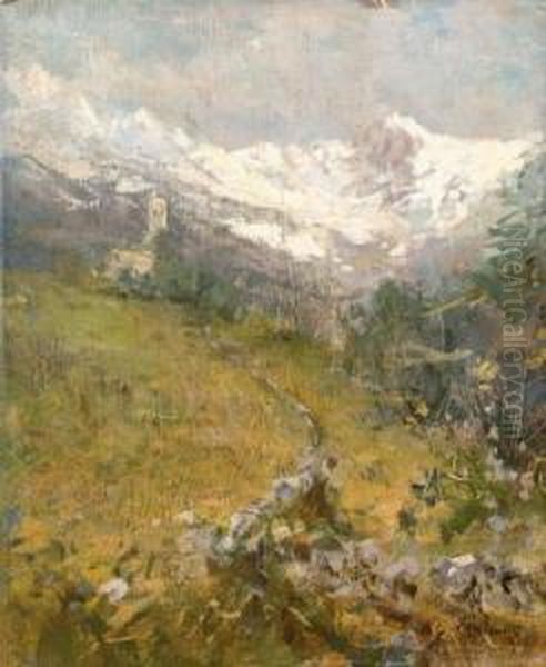 Paesaggio Montano Oil Painting by Eugenio Gignous