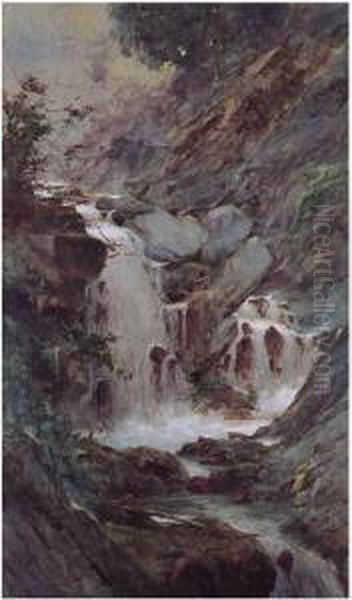 Cascata Oil Painting by Eugenio Gignous