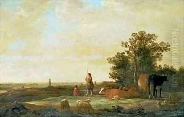 View on a Plain Oil Painting by Aelbert Cuyp