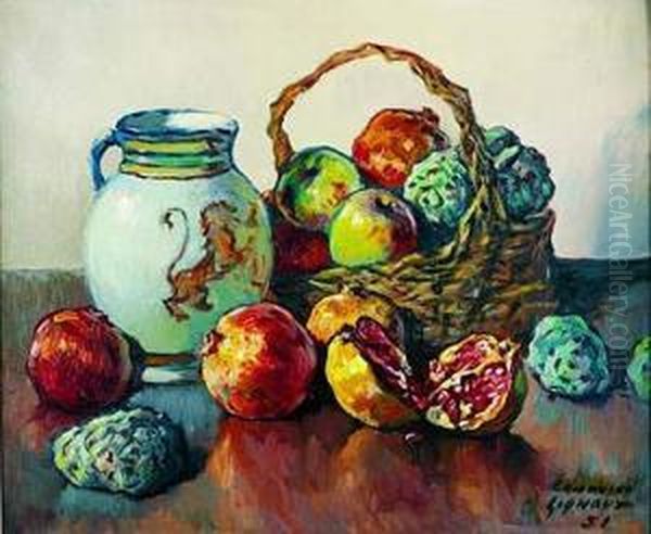 Bodegon De Frutas Oil Painting by Ludovic Gignoux