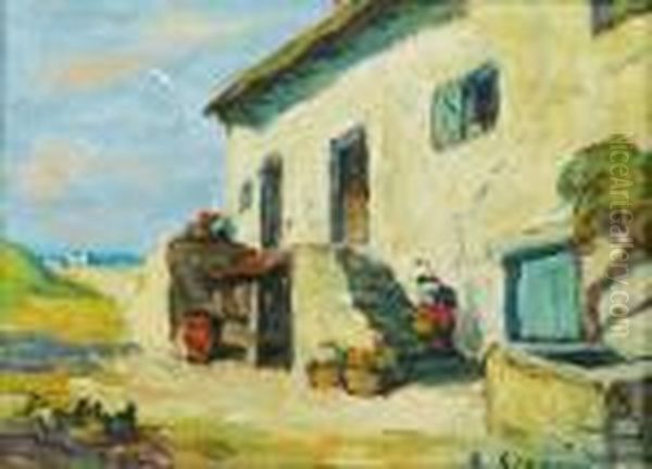 La Maison Du Pecheur Oil Painting by Ludovic Gignoux