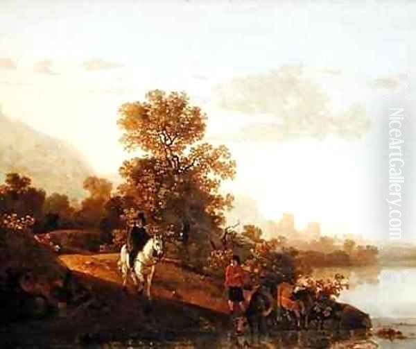 Landscape with Ubbergen Castle Oil Painting by Aelbert Cuyp