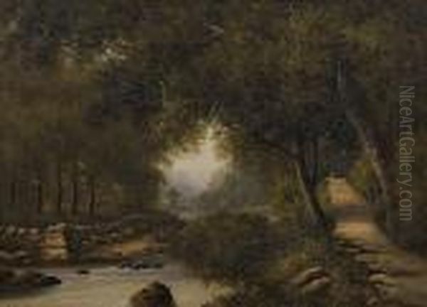 The Footpath From Watersmeet Oil Painting by Alfred Gilbert