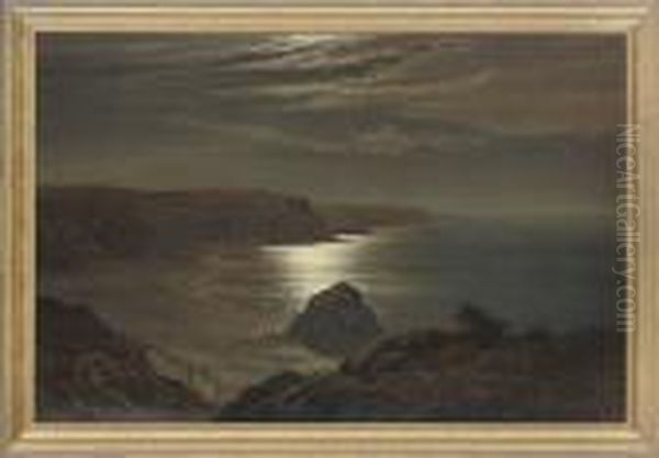 Moonlight On The Shore Oil Painting by Arthur Gilbert