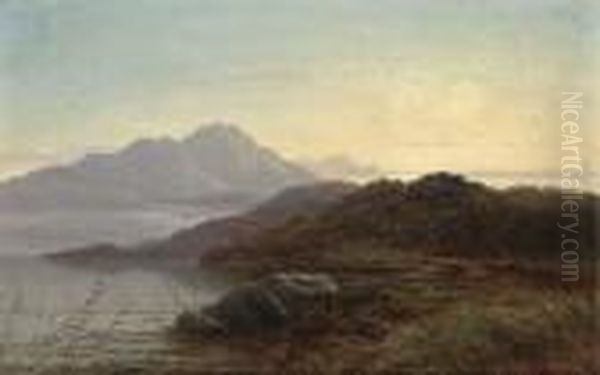 Sunset Over The Loch Oil Painting by Arthur Gilbert