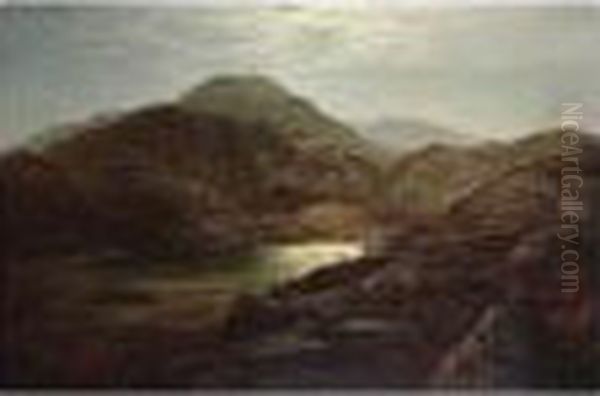 Peaceful Loch Oil Painting by Arthur Gilbert