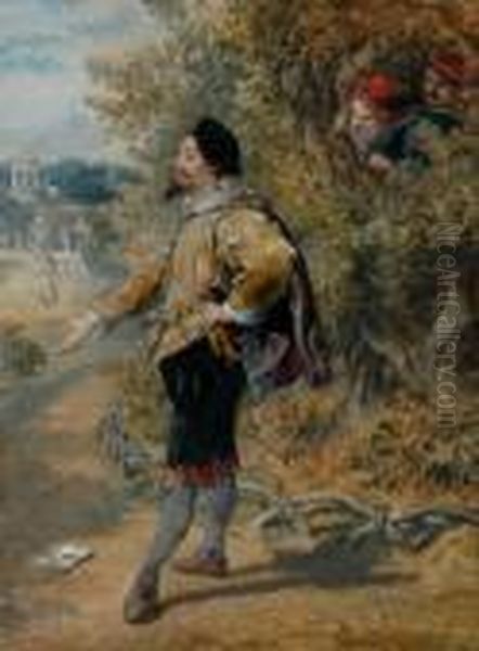 Shakespearean Scene Oil Painting by Sir John Gilbert