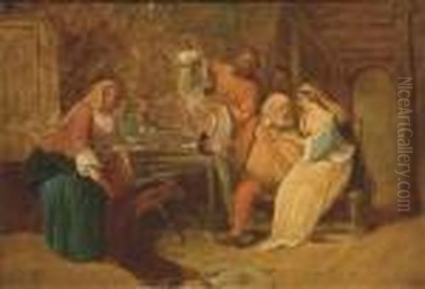 In The Tavern Oil Painting by Sir John Gilbert