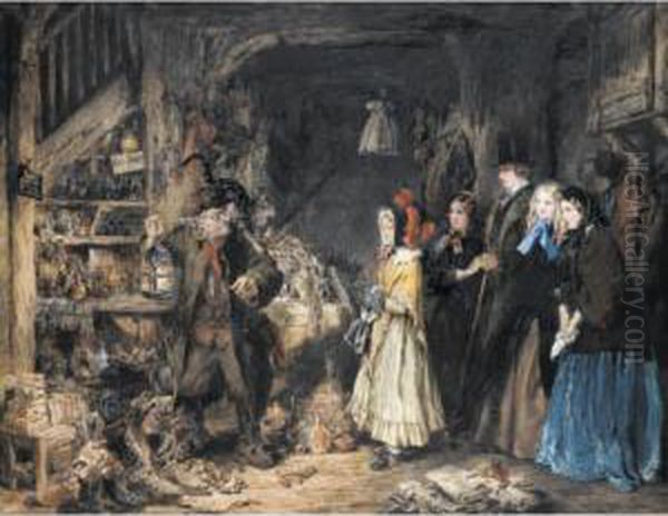 Miss Flite Introduces The Wards In Jarndyce To The Lord Chancellor Oil Painting by Sir John Gilbert