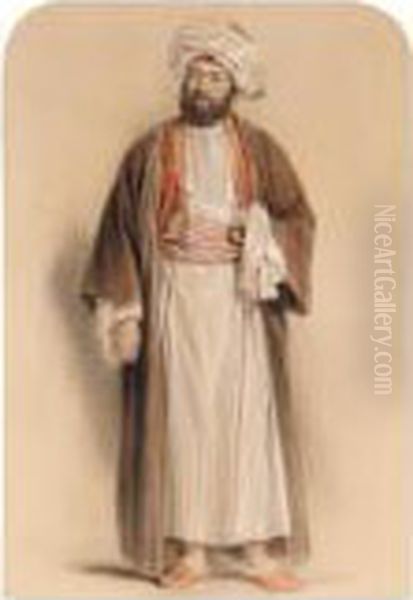 Portrait Of A Gentleman In Middle Eastern Dress Oil Painting by Sir John Gilbert