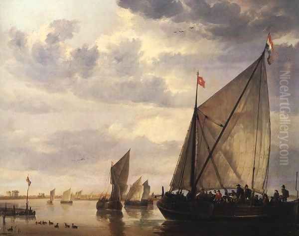 River Scene Oil Painting by Aelbert Cuyp