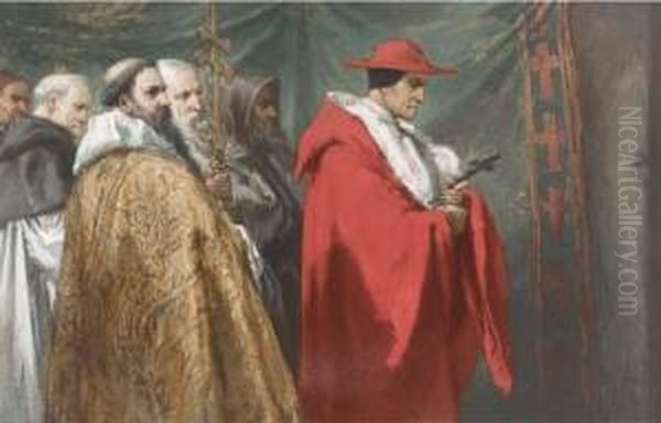 Cardinal Pandolphus At The Ex-communication Of King John Oil Painting by Sir John Gilbert