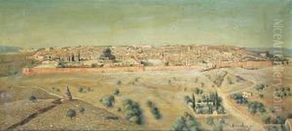 Vue Panoramique De Jerusalem Oil Painting by W.J. Gilbert